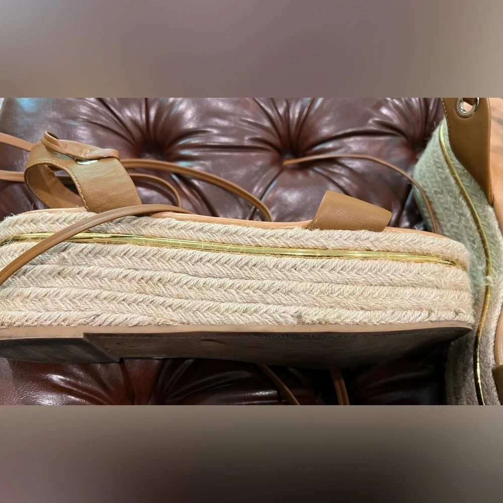 Bleecker & Bond Brown Platform Espadrille Odette Sandals